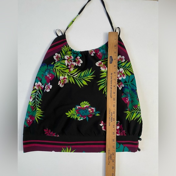 OLD NAVY Women's XS Halter Top Tropical Print Floral Backless V Neck - Picture 4 of 11
